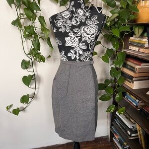 Wool wrap pencil skirt